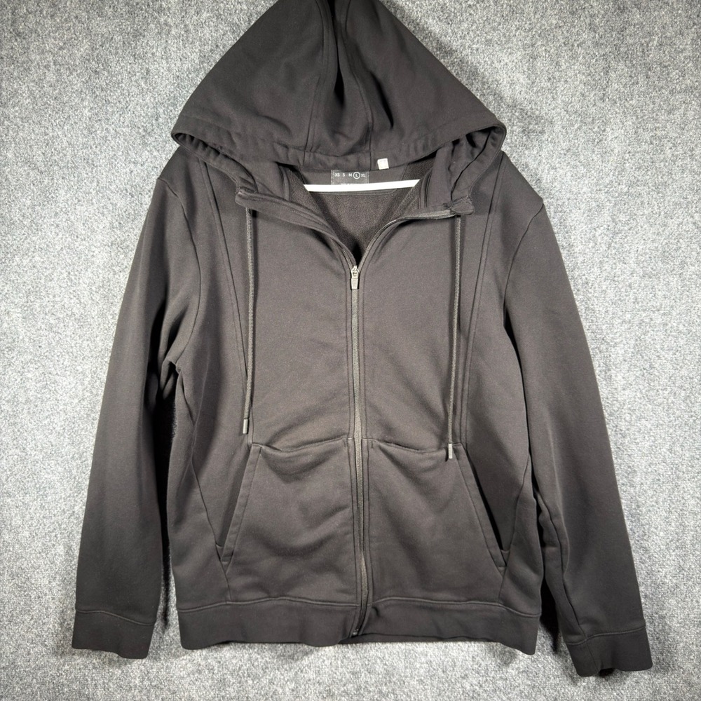 FIGS Essential Zip Up Hoodie On Shift Jacket Women's L Black Scrubs